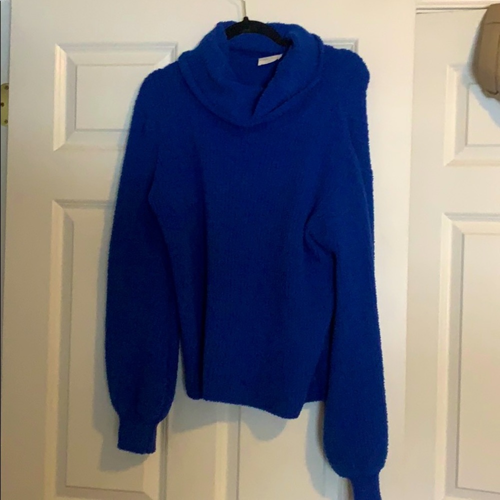 Turtleneck fuzzy sweater